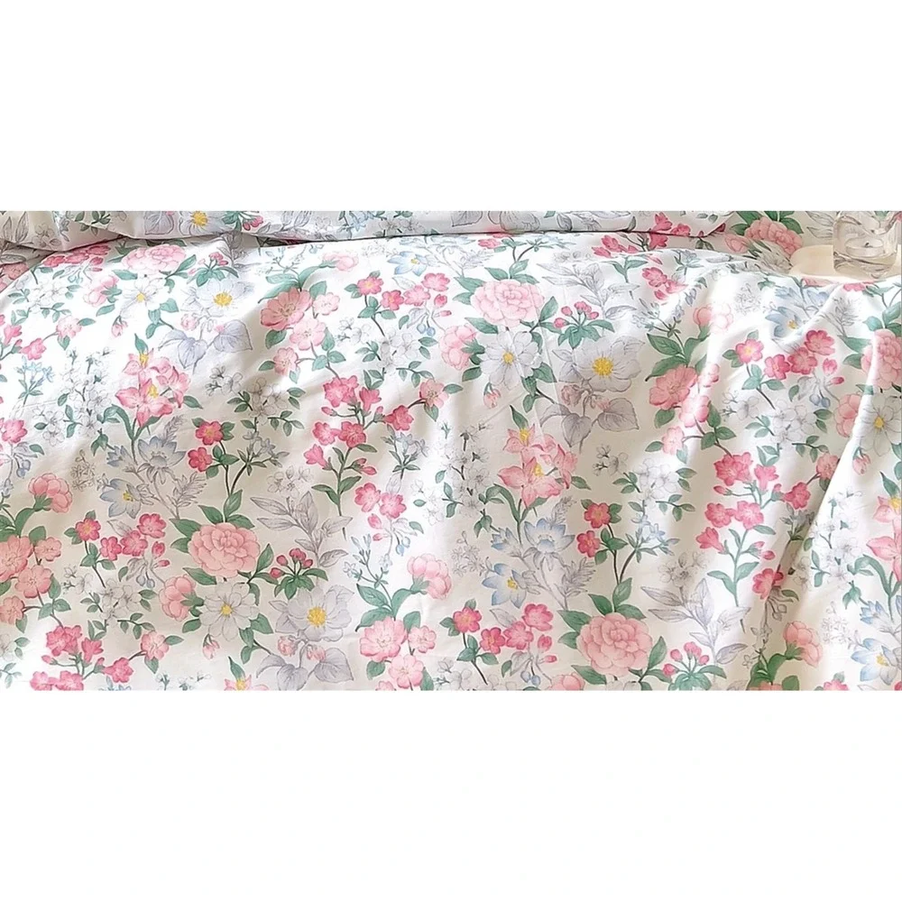 Ivy Bella Pink Floral 100% Cotton Reversible Comforter Set King